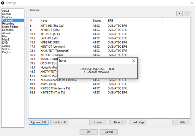 Редактирование каналов и EPG