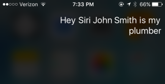 Siri просит подтвердить связь с контактом