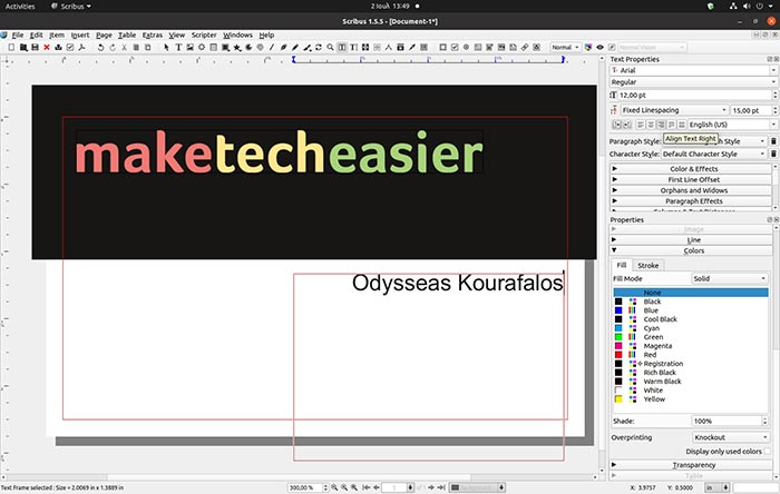 Make Business Card With Scribus Add Name