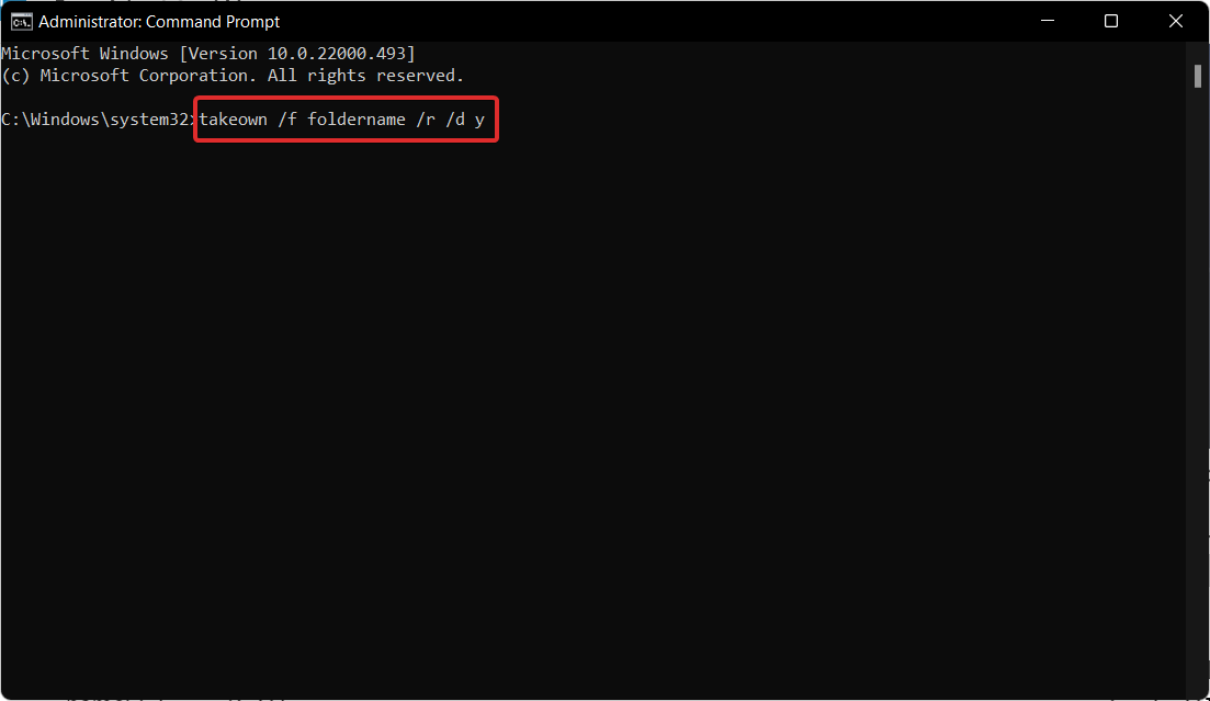 Результат takeown и icacls