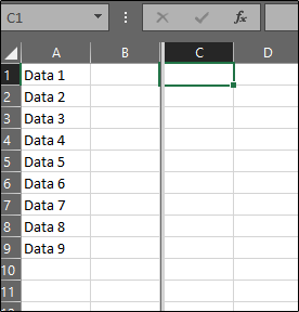 Вертикальное разделение экрана в Excel