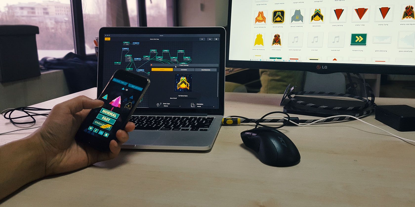 Создать iOS‑игру без кода — опыт Space ShootR