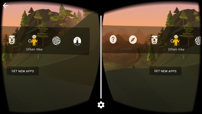 Экран с подборкой VR-приложений в Cardboard