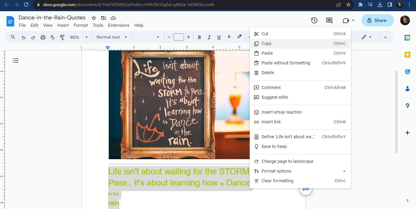 Изображение в Google Docs и распознанный текст ниже