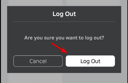 Подтверждение выхода в мобильном Roblox