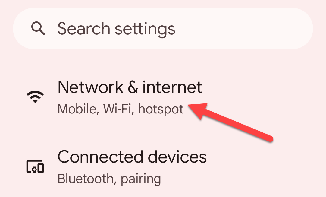 Экран настроек Android.