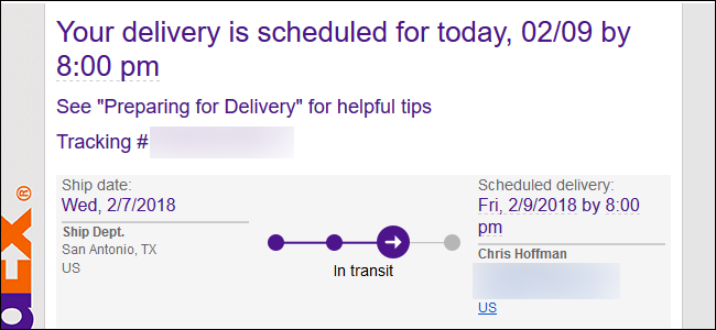 Уведомления FedEx — примеры сообщений