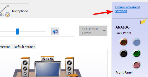 Параметры передней и задней панели