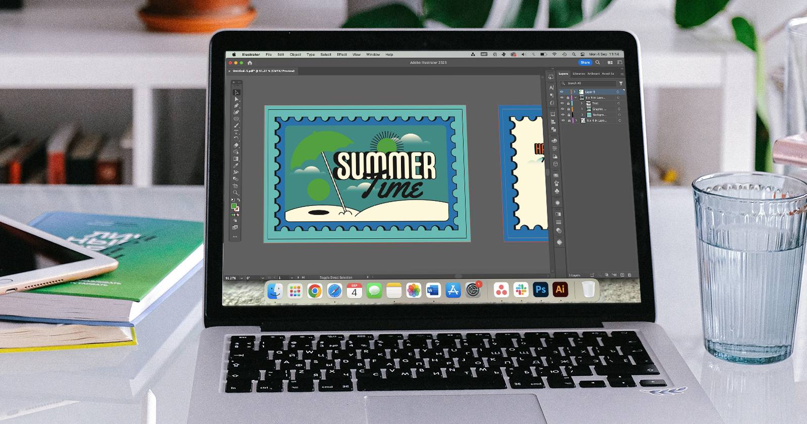Print document setup in Adobe Illustrator.