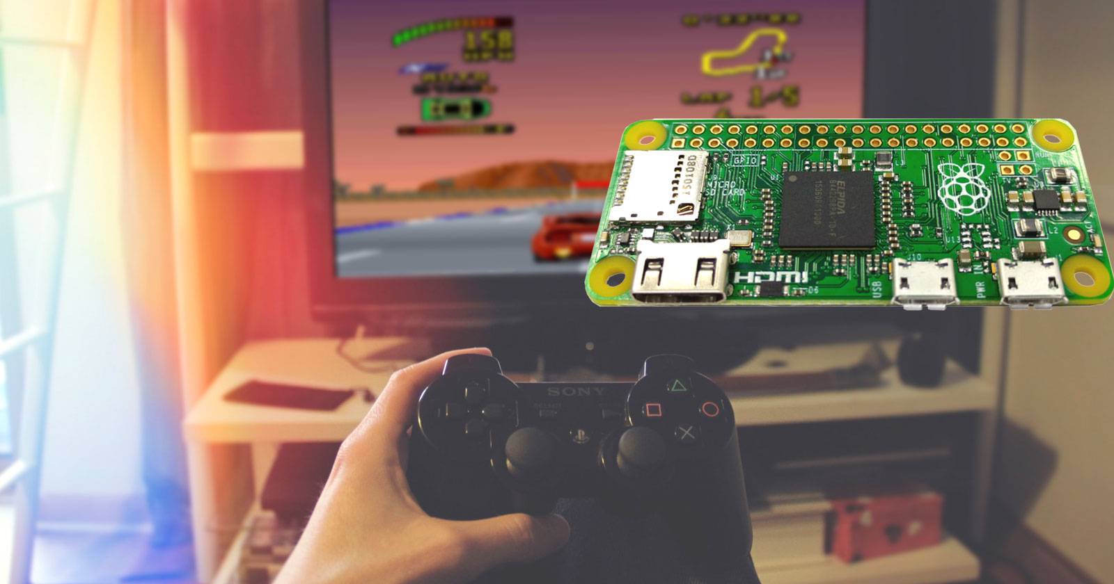 Ретро-игровая приставка на Raspberry Pi Zero, установленная в корпус старого телевизора