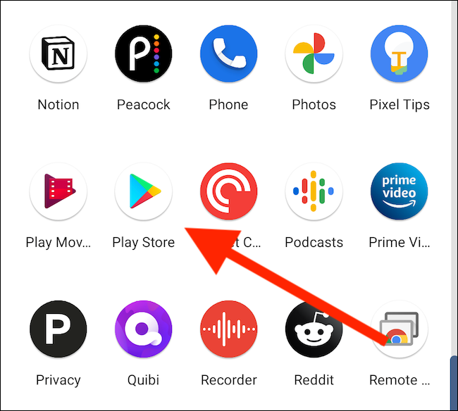 Откройте приложение Google Play Store на Android