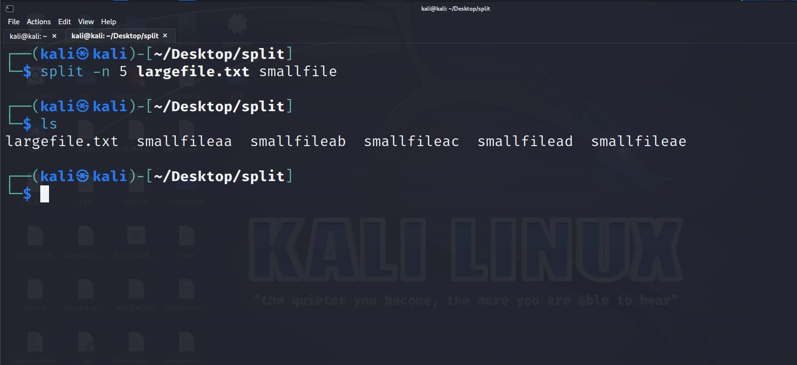 Разделение файла на заданное число частей