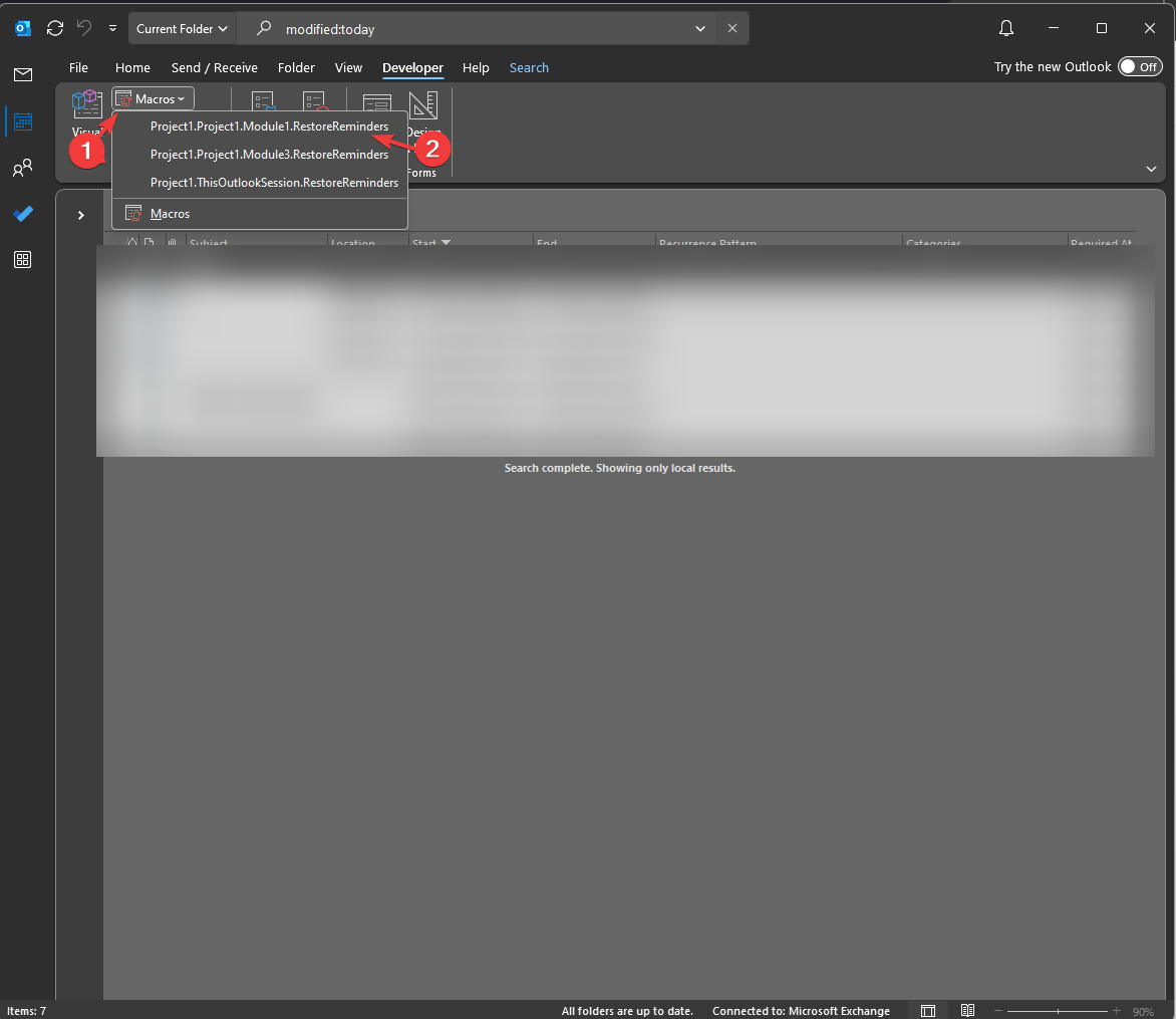 Запуск макроса в Outlook