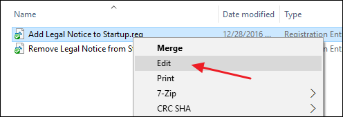 Открытие .REG для редактирования через контекстное меню