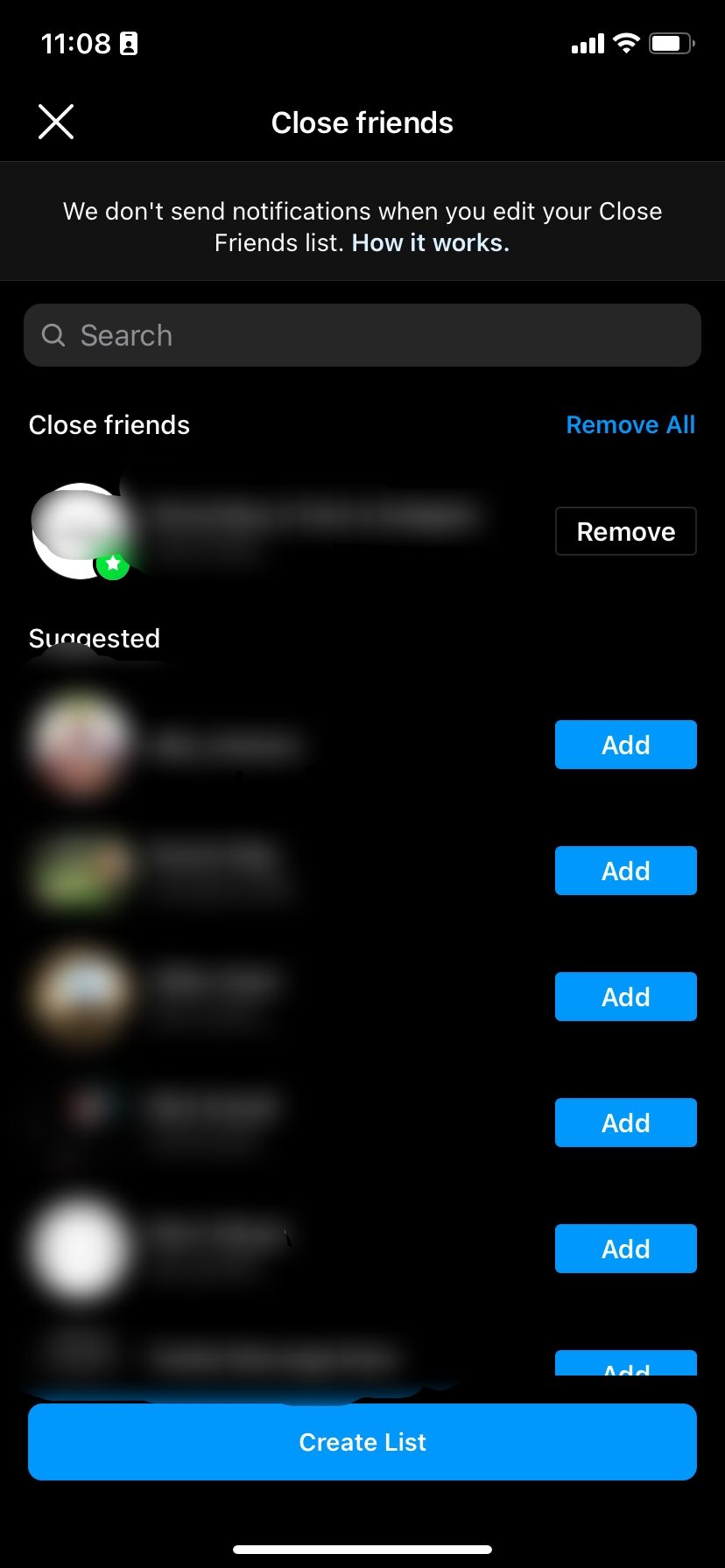Курация списка Близких друзей