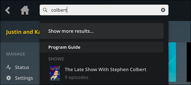 Поиск программ в Plex