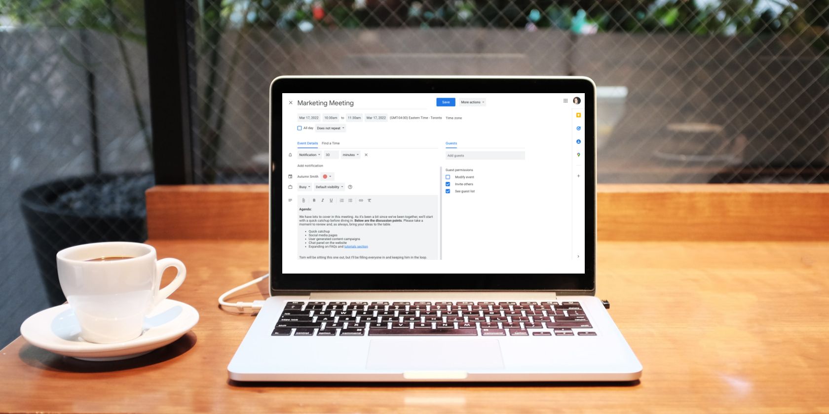 Вторая временная зона в Google Календаре