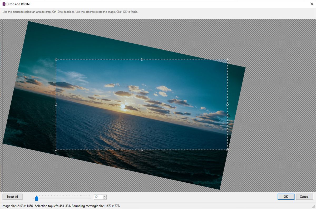 Обрезка и поворот изображения в OneMore