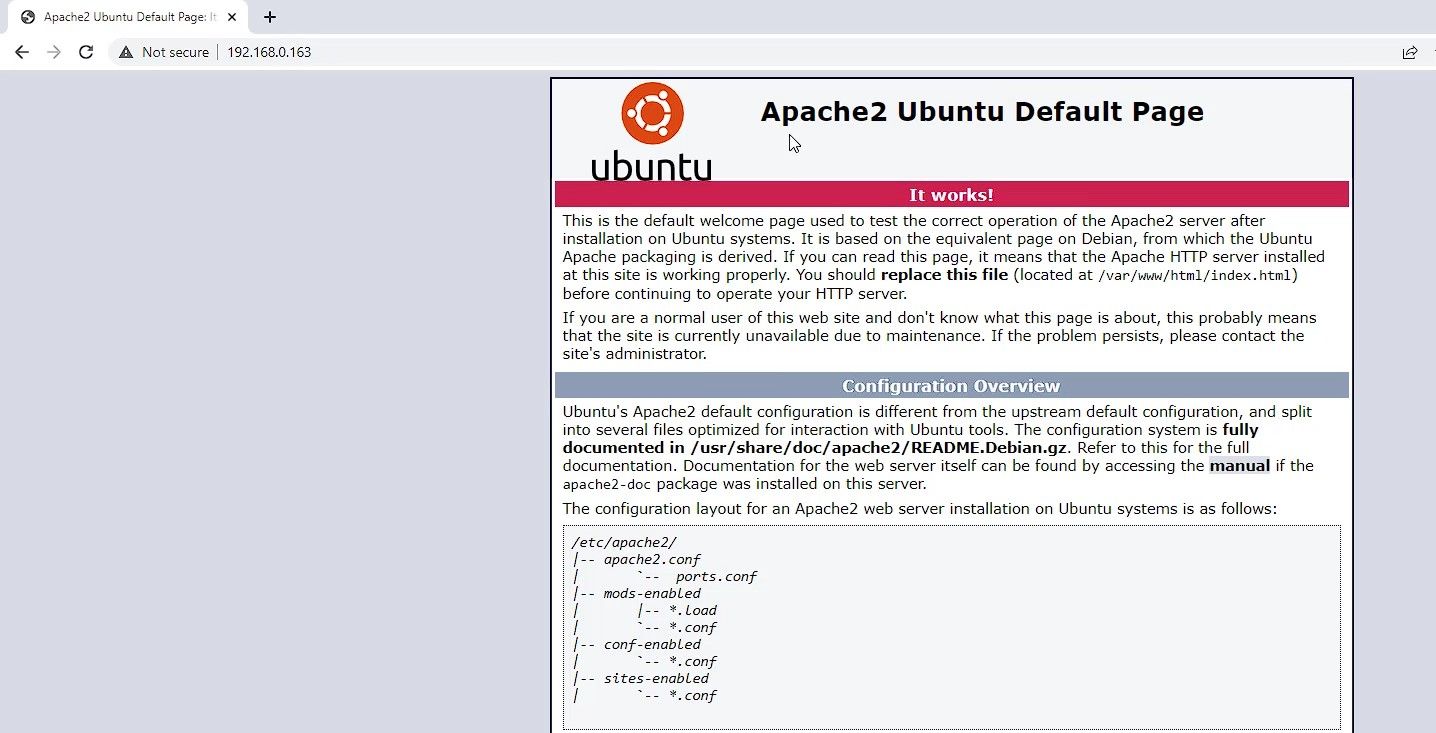 Apache успешно установлен