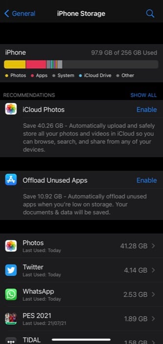 Освободить место на iPhone перед обновлением