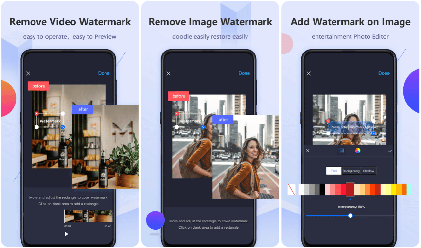 Tela do aplicativo WorkinTool Video Eraser mostrando opções de edição de marca d'água