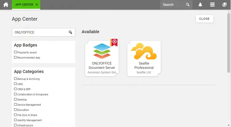 Запись ONLYOFFICE Document Server в App Center
