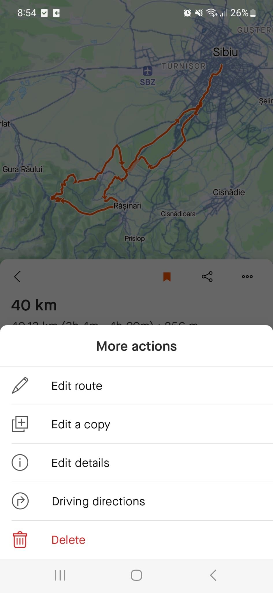 Редактируйте один из сохранённых маршрутов в Strava