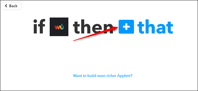 Выбор действия that в IFTTT