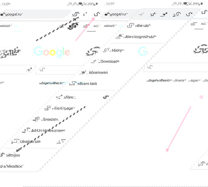 Открыть настройки Chrome на Android