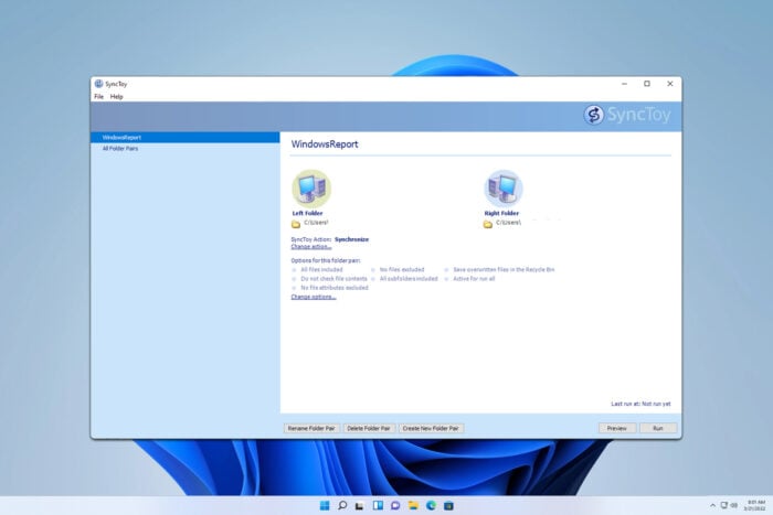 Изменить путь папки в SyncToy — руководство