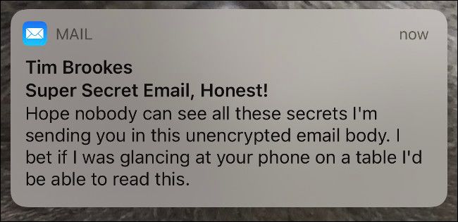 Уведомление о письме на iPhone