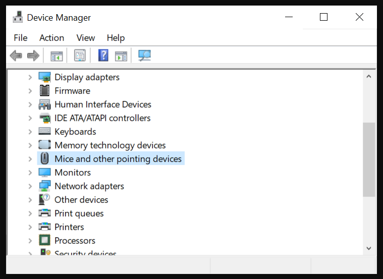 Диспетчер устройств Windows, раздел 'Мыши и иные указывающие устройства'
