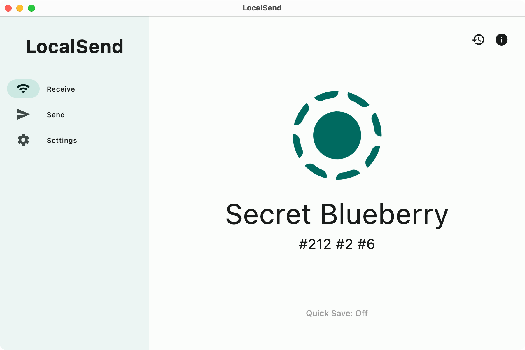 Клиент LocalSend для macOS с интерфейсом отправки и приёма.