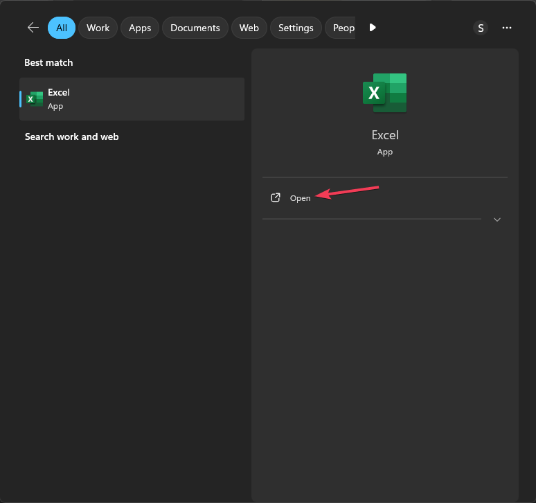Открытие Excel
