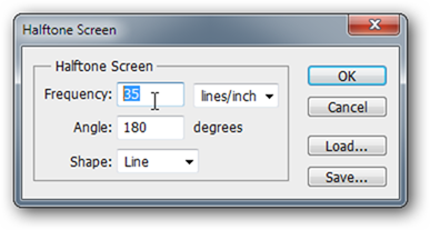Диалог настройки Halftone Screen