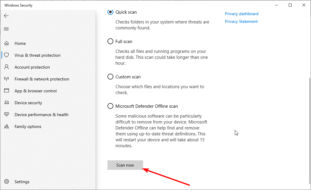 Запустить сканирование
