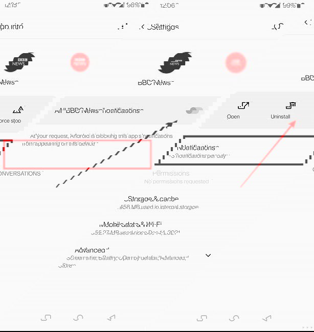 Отключение всех уведомлений приложения на OnePlus