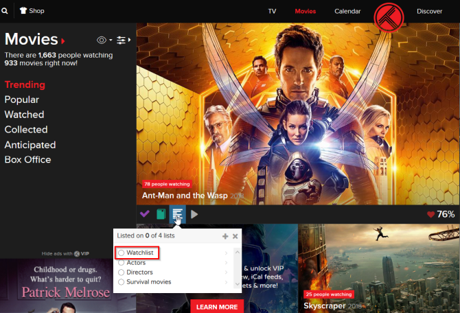 Иконка синего списка под баннером шоу