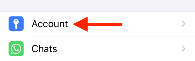 Нажмите Аккаунт на iPhone