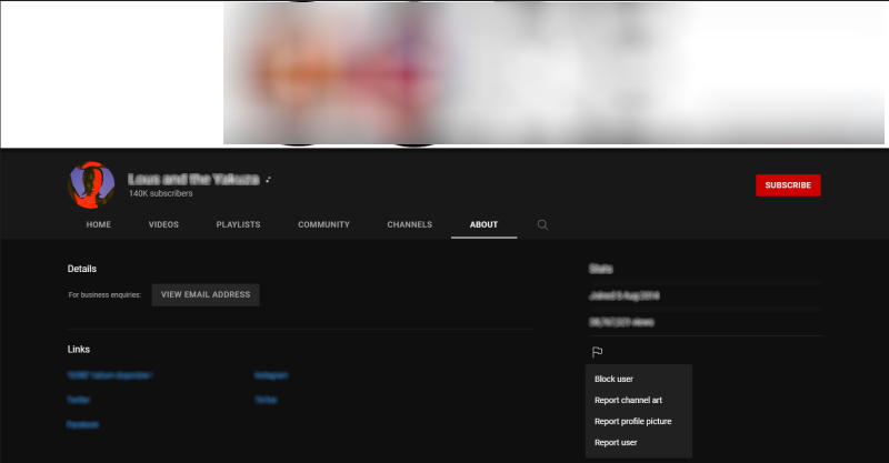 Выбор «Пожаловаться на пользователя» и указание материалов