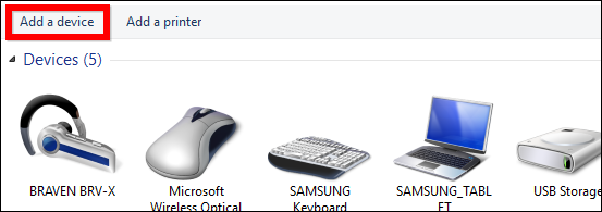 Windows: диалог поиска устройств и принтеров