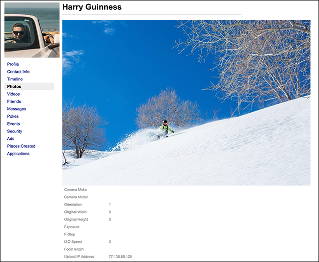 HTML-файл из архива Facebook — упрощённая офлайн-версия профиля