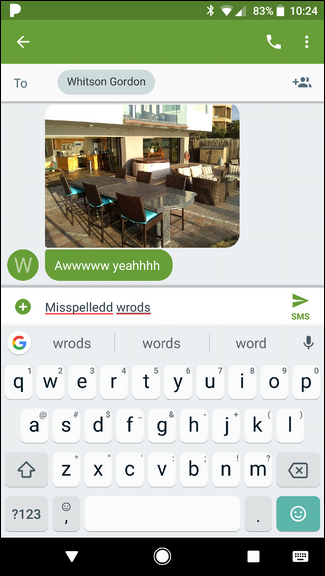 Список предложений правок для выделенного слова