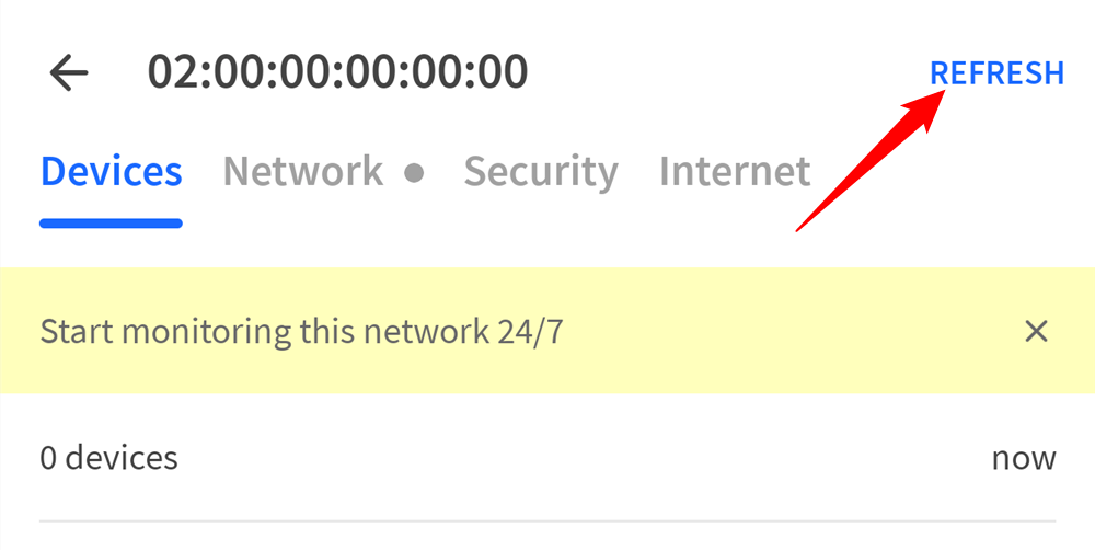 Нажмите кнопку 'Refresh'. 