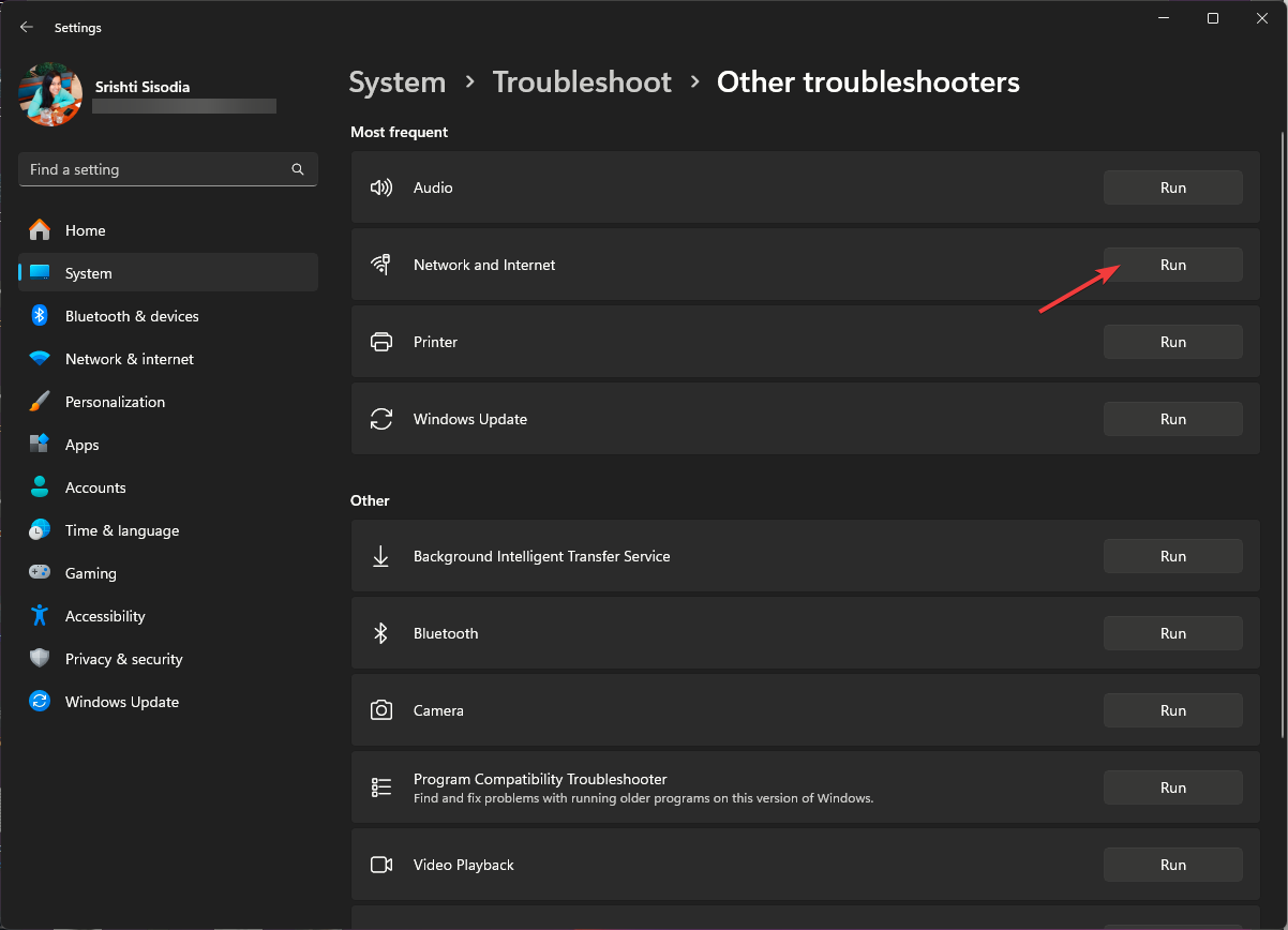 Сеть и Интернет — запуск устранения неполадок