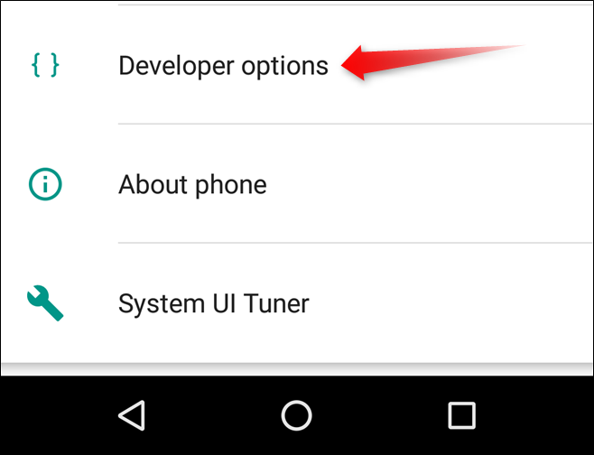 Параметры разработчика в Android