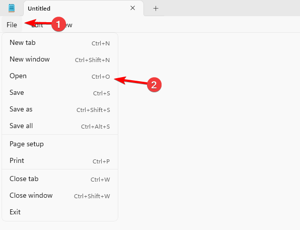 Открытие файла через Блокнот