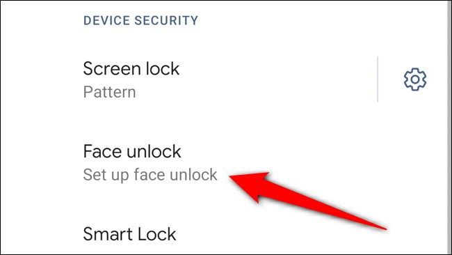 Выбор Set Up Face Unlock на Google Pixel 4