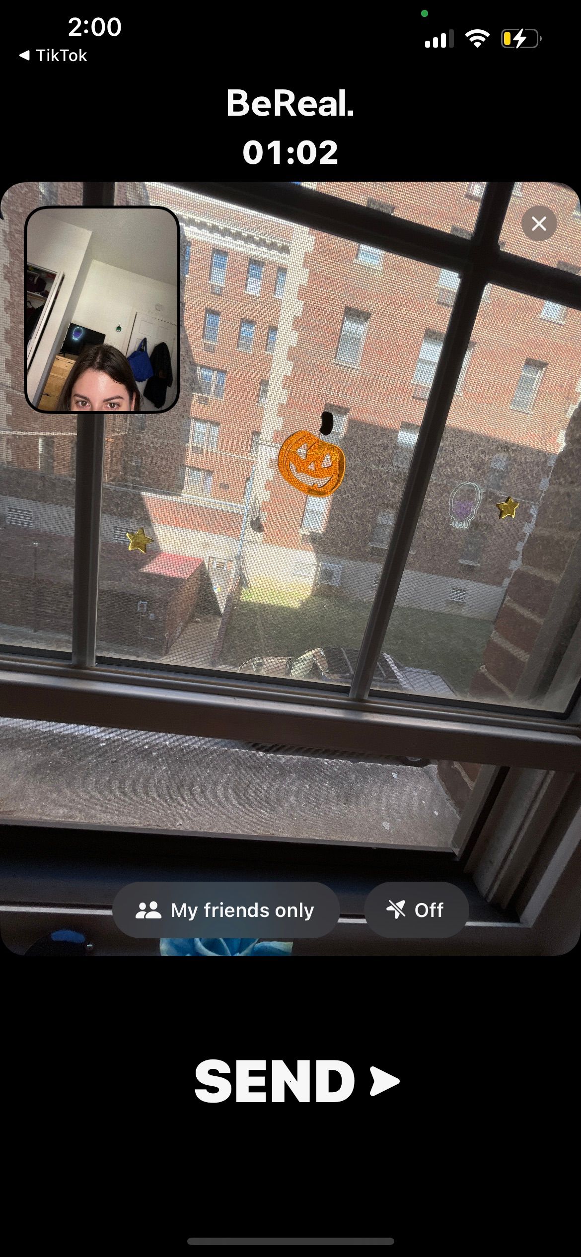 BeReal с отключённым местоположением