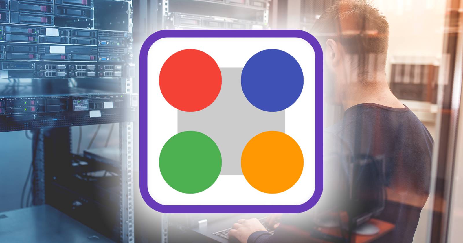 Логотип SoftEther и фон с администратором, настраивающим серверы